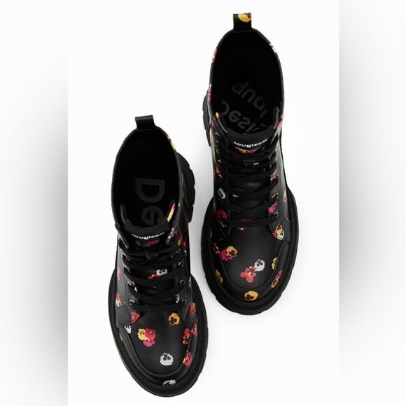 🔥Desigual Floral lace-up boots New with box - Picture 2 of 15